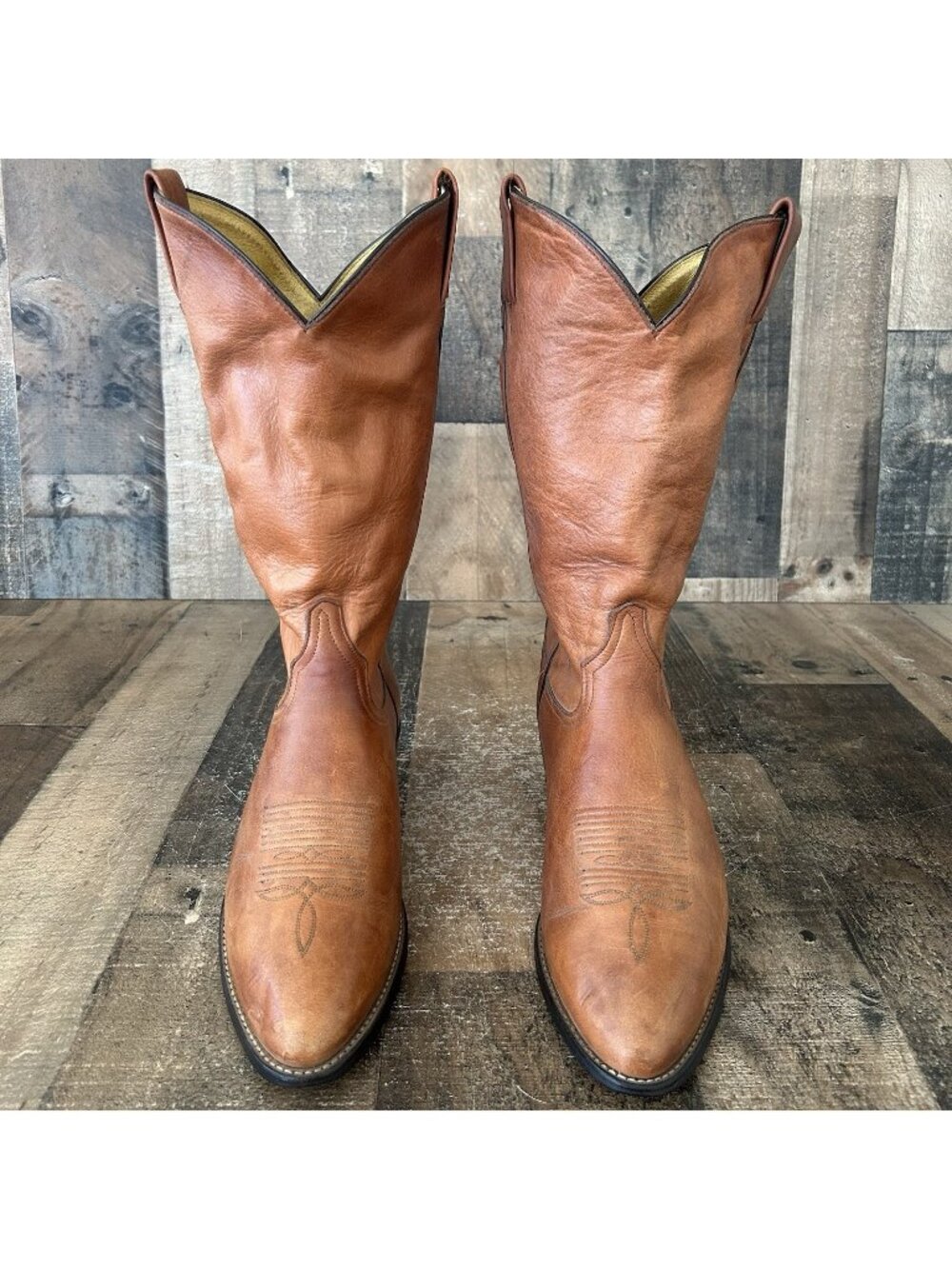 Tony Lama Vintage Round Toe Western Cowboy Boots Mens 8.5 D